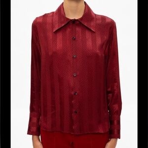 🛑SAINT LAURENT Classic Shirt Brique Noir